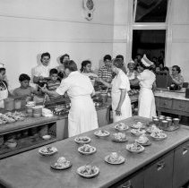 Albion Street school activities.  Lunch being served in cafeteria.