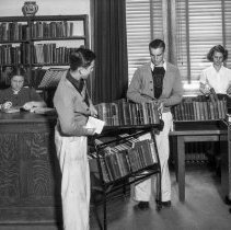 Washington High, Library.  Tray service.