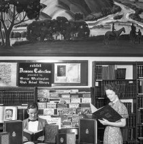 Washington High, Library.  Dawson collection and federal mural [Dickinson’s "Valley of California"].