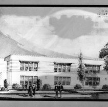 Utah Street school. Perspective drawings.