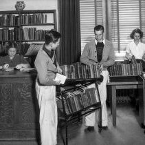 Washington High, Library.  Tray service.
