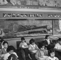 Castelar Street school, streamline train frieze, 4th grade.