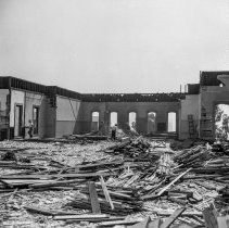 The old Los Angeles High School, used for some of the Board offices, at 451 N. Hill, being torn down.