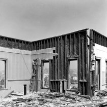 The old Los Angeles High School, used for some of the Board offices, at 451 N. Hill, being torn down.