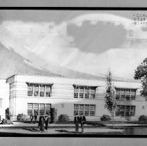 Utah Street school. Perspective drawings.