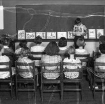 32nd Street school.  Visual Education activities, 5th grade.  Selection of study prints for intensive study by preview committee.