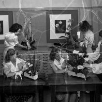 North Hollywood high school activities. Flower arrangement class. [Horticulture]