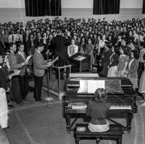 Lincoln high school activities.  Auditorium singing. (Standing)