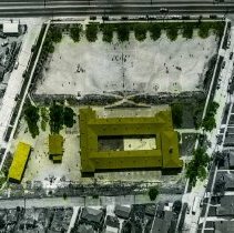 [Ivanhoe school, Aerial view. Colored, circa 1918-1971]