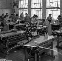 King Junior High School.  Summer Workshop activities, Woodworking class.