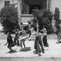 Castelar Street school activities.  Free dynamic dancing, fourth grade.