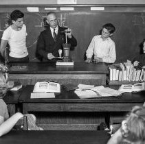 Wilson high school activities.  Manipulative model of a force pump being used in science class.