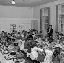Cafeteria pictures and health pictures taken at Raymond avenue school. Cafeteria scenes.