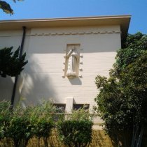 [Two bas-reliefs, Auditorium titled "SPEECH" and Science Bldg. titled "HOME