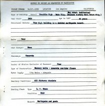 Franklin High School Post-1933 Earthquake Federal Assistance Document, with