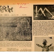 [Article with photo of mural and artist] "Map Makers of the World Bessie He