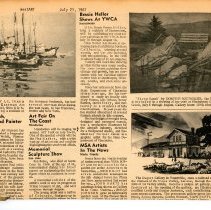 [Article with photo of mural and artist] "Map Makers of the World Bessie He