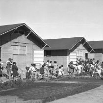 Chapman Ave. School Children Entering School Buildings.