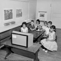 Summer classes at Chapman Avenue school.  Projecting on their screen.