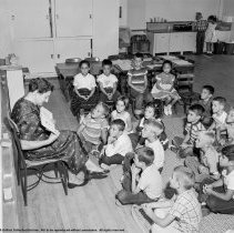 Summer classes at Chapman Avenue school.  Reading group.