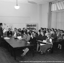 Sterry school activities.  Mr. Grimes [principal] conducting meeting with teachers.