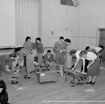 Nora Sterry school activities.  Student teachers industrial arts workshop.