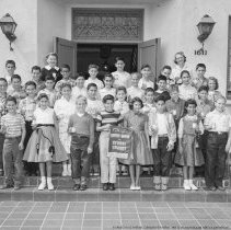 Thrift, conservation and school savings pictures. Group picture of Thrift honor room - school savings - Canfield avenue school.