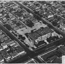 61st Street School [Aerial View] from Northwest, July 1924.