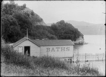 Akaroa salt water baths. T.E. Taylor studio, c.1896-1910.