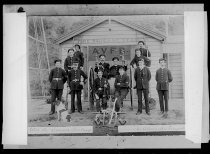Akaroa Volunteer Fire Brigade. T.E. Taylor studio, c.1896-1910.