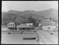 Akaroa waterfront. T.E. Taylor studio, c.1896-1910.
