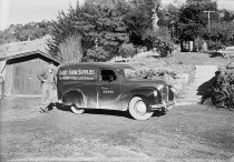 John MacLennan and van. Donald J. McKay photo, 1950