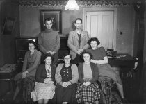 The Mora family with the McKays. Donald J. McKay photo, 1950