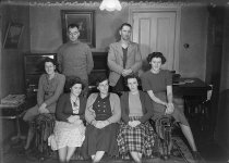 The Mora family with the McKays. Donald J. McKay photo, 1950