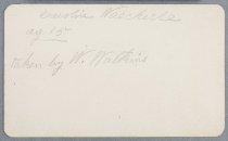 inscription, verso of Caroline Waeckerle portrait