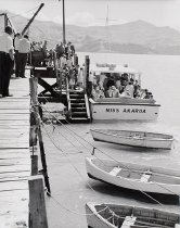 Excursion on "Miss Akaroa", Akaroa Wharf. Donald J. McKay, 1960