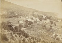 Part of the township of Akaroa. Unknown maker, c.1870.