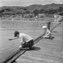 Kids fishing from wharf. Donald J. McKay, 1960