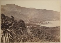 Akaroa. D. L. Mundy photo, 1869. (F. Bradley & Co. print)