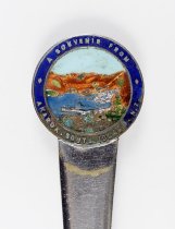 Akaroa sourvenir cheese knife, detail