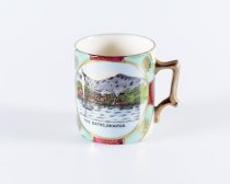 The Baths, Akaroa.  Souvenir mug, early twentieth century