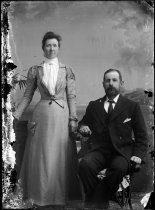Portrait of a man and woman. T.E. Taylor studio, c.1896-1910.