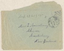 R.V. Armstrong letter, 23/09/1915, envelope