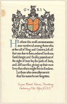 Commemorative Scroll - Trooper Robert Vernon Armstrong