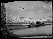 Akaroa wharf. T.E. Taylor studio, c.1896-1910.