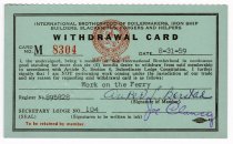 Card, Membership - Side 1