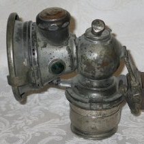 Ship's kerosene lamp silver with red & green lights