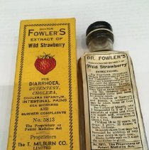 Box and bottle Fowler's Extract of Wild Strawberry