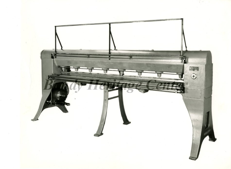 1949 model tufting machine, Cobble Brothers, 115" width (2011.002.0265)