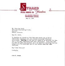 May 27, 1960 John Sawaya request for return of payment from KCSJ